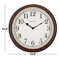 Westclox 15.5" Round Woodgrain Wall Clock