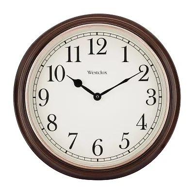 Westclox 15.5" Round Woodgrain Wall Clock