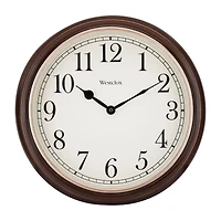 Westclox 15.5" Round Woodgrain Wall Clock