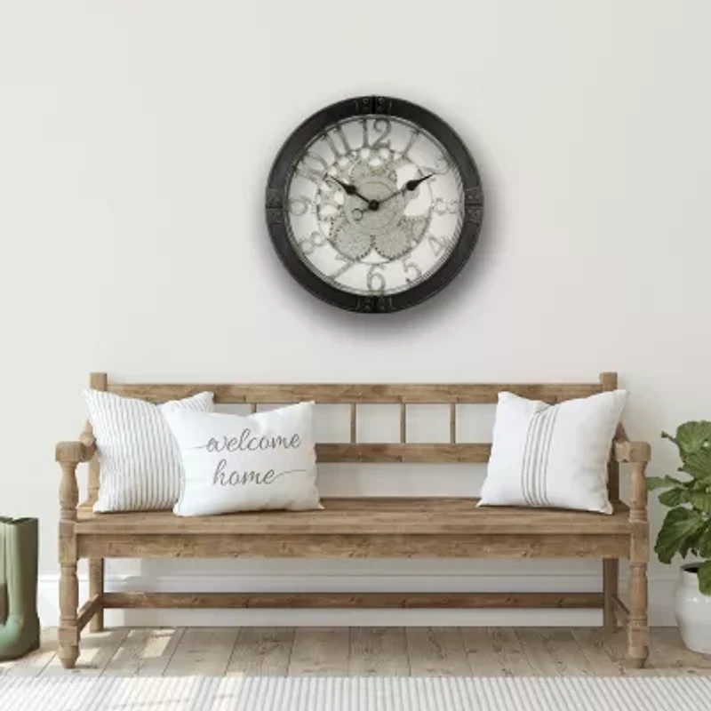 Westclox 16" Bronze Gears Analog Wall Clock