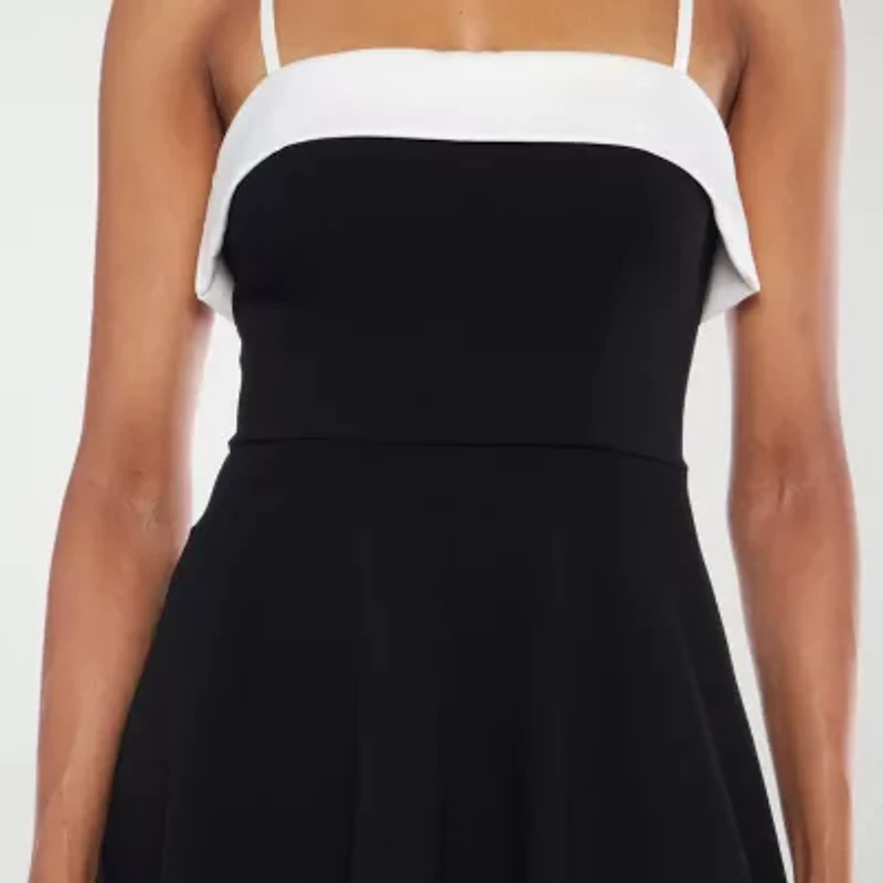 B. Smart Womens Juniors Sleeveless Fit + Flare Dress