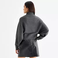 a.n.a Tall Womens Mock Neck Embellished Long Sleeve Pullover Sweater