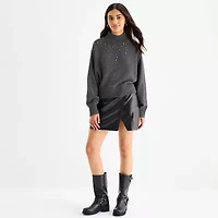 a.n.a Tall Womens Mock Neck Embellished Long Sleeve Pullover Sweater