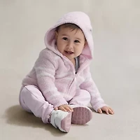 Okie Dokie Fuzzy Baby Girls Hooded Long Sleeve Zipper Cardigan