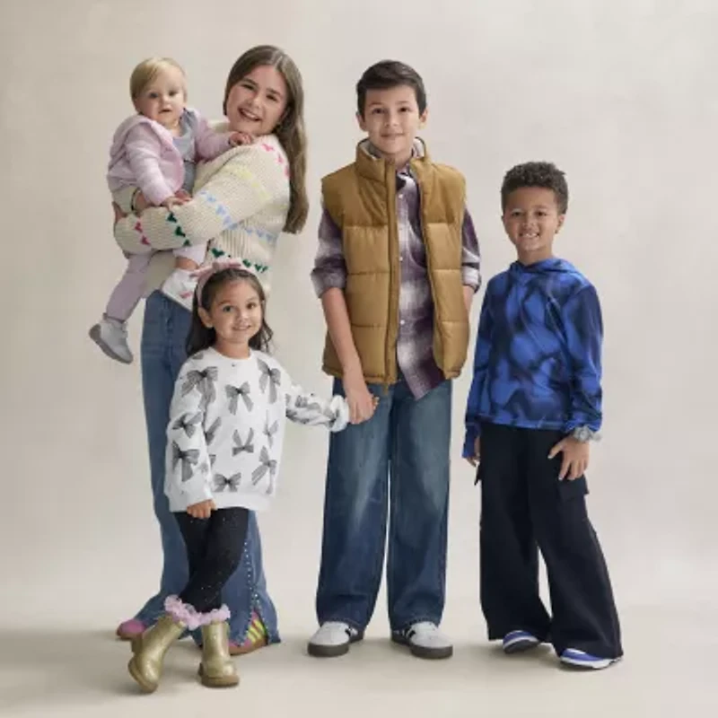 Okie Dokie Toddler & Little Girls Crew Neck Fleece Long Sleeve Sweatshirt