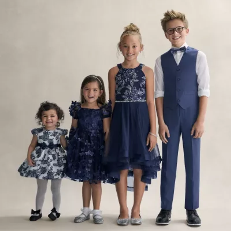 Rare Editions Toddler Girls Short Sleeve Cap Fit + Flare Dress