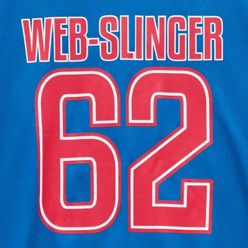 Disney Collection Little & Big Kid Boys Crew Neck Spiderman Short Sleeve Jersey