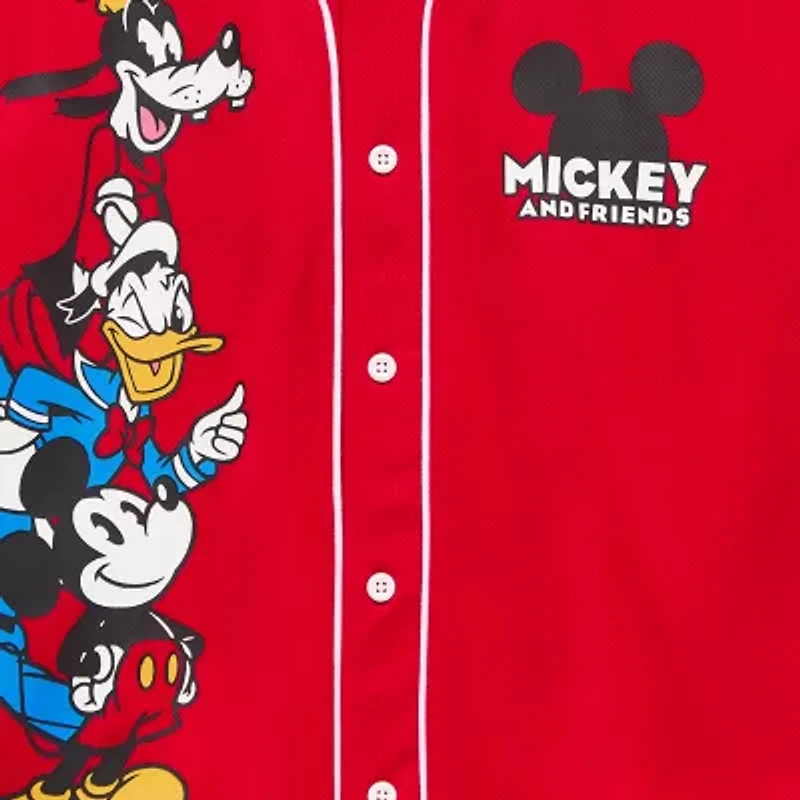 Disney Collection Little & Big Kid Boys Crew Neck Mickey Mouse Short Sleeve Jersey