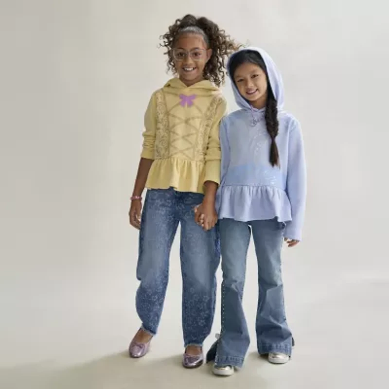 Disney Collection Little & Big Kid Girls Long Sleeve Belle Fleece Hoodie