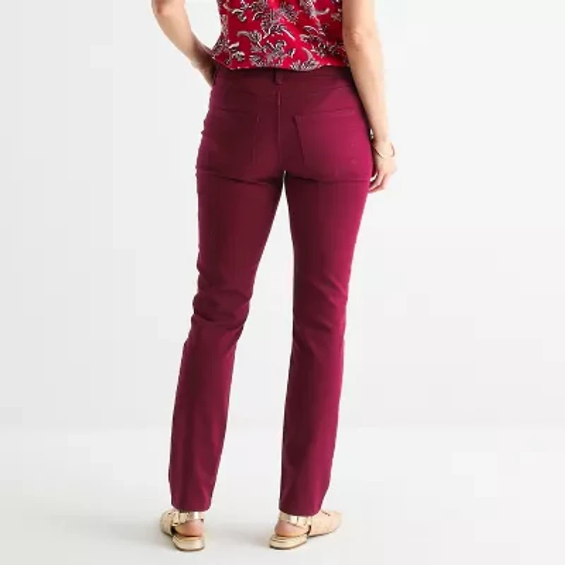 Liz Claiborne Womens Sara Mid Rise Slim Fit, Skinny Leg Jean