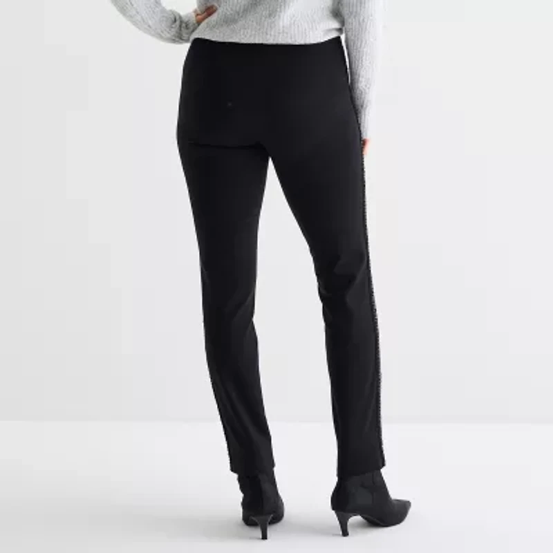 Liz Claiborne Womens Straight Pull-On Pant