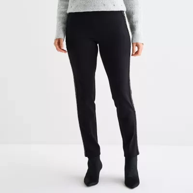 Liz Claiborne Womens Straight Pull-On Pant