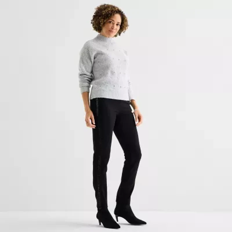Liz Claiborne Womens Straight Pull-On Pant