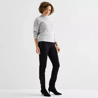 Liz Claiborne Womens Straight Pull-On Pant