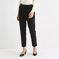 Liz Claiborne Emma Womens Stretch Fabric Straight Mid Rise Ankle Pant