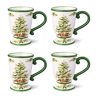 Certified International Holly Tree 4-pc. Holiday Coffee Mug