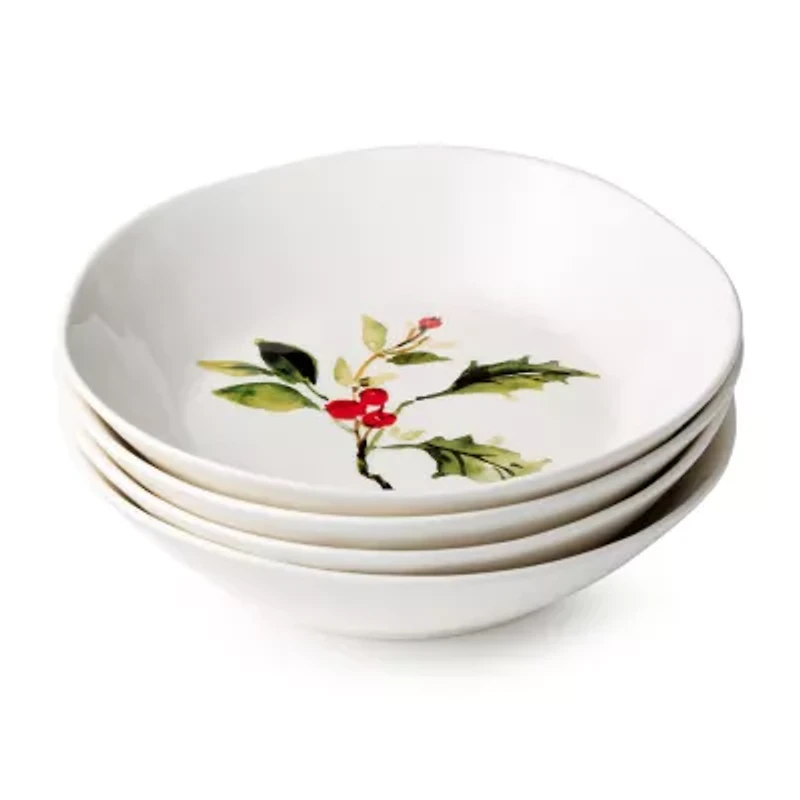 Certified International Holly And Vines 4-pc. Stoneware Pasta Bowl