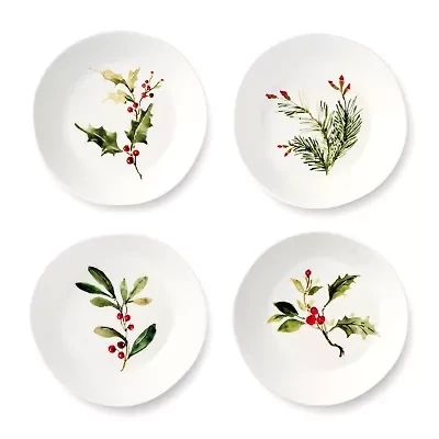 Certified International Holly And Vines 4-pc. Stoneware Pasta Bowl