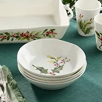 Certified International Holly And Vines 4-pc. Stoneware Pasta Bowl