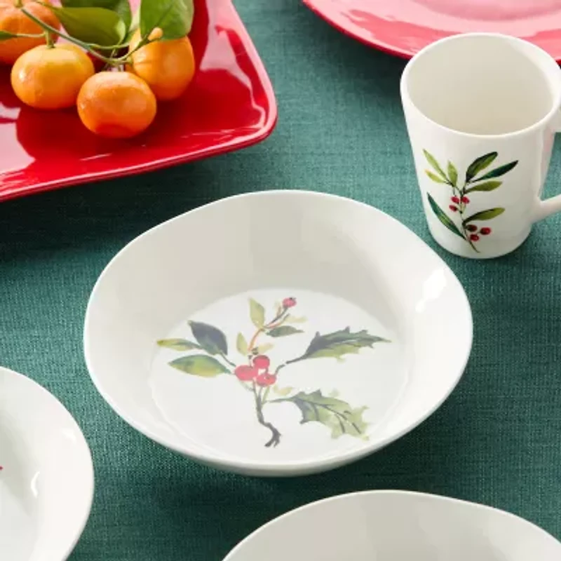 Certified International Holly And Vines 4-pc. Stoneware Pasta Bowl
