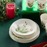 Certified International Holly And Vines 4-pc. Stoneware Dessert Plate