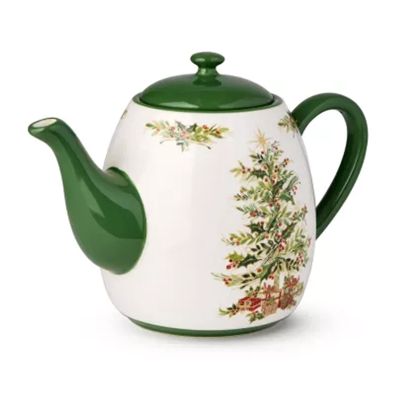 Certified International Holly Tree Ceramic Teapot