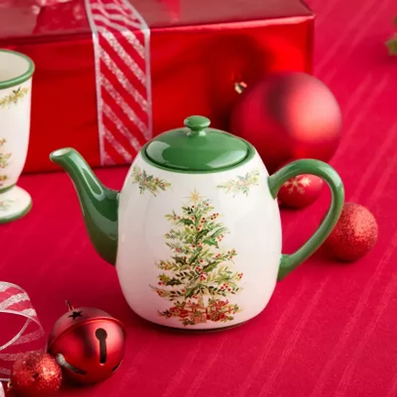 Certified International Holly Tree Ceramic Teapot