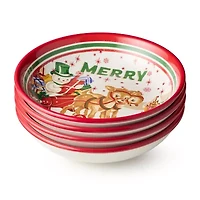 Certified International Santa'S Retro Christmas 4-pc. Ceramic Soup Bowl