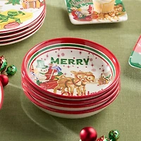 Certified International Santa'S Retro Christmas 4-pc. Ceramic Soup Bowl