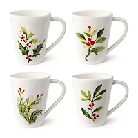 Certified International Holly And Vines 4-pc. Holiday Coffee Mug