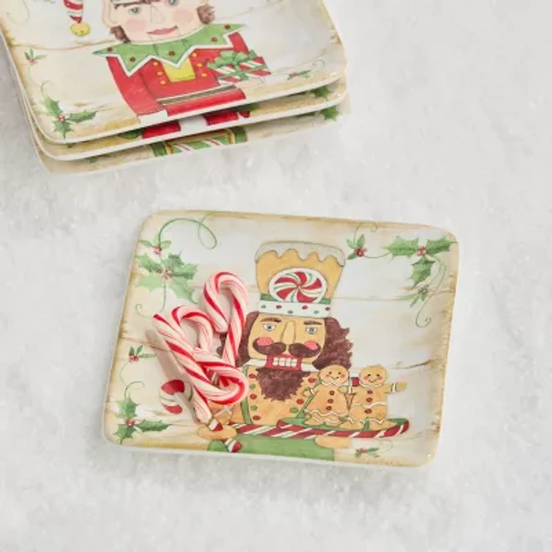 Certified International Nutcracker Parade 4-pc. Ceramic Dessert Plate
