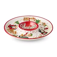 Certified International Santa'S Retro Christmas Ceramic Chip & Dip Set