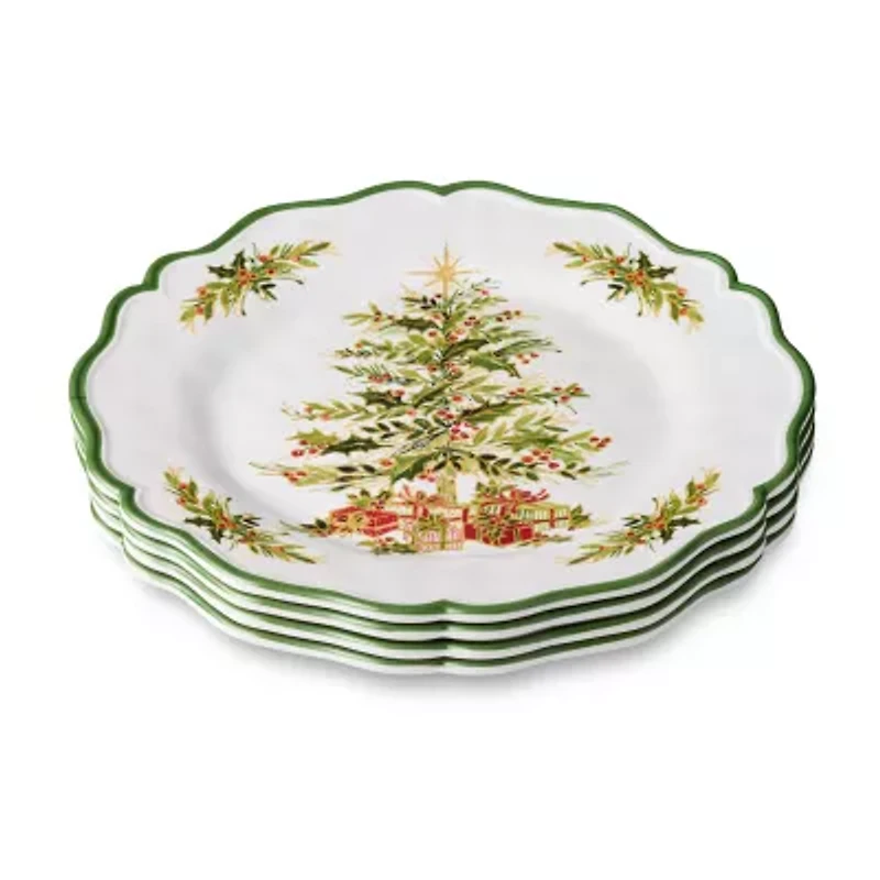 Certified International Holly Tree 4-pc. Melamine Dinner Plate