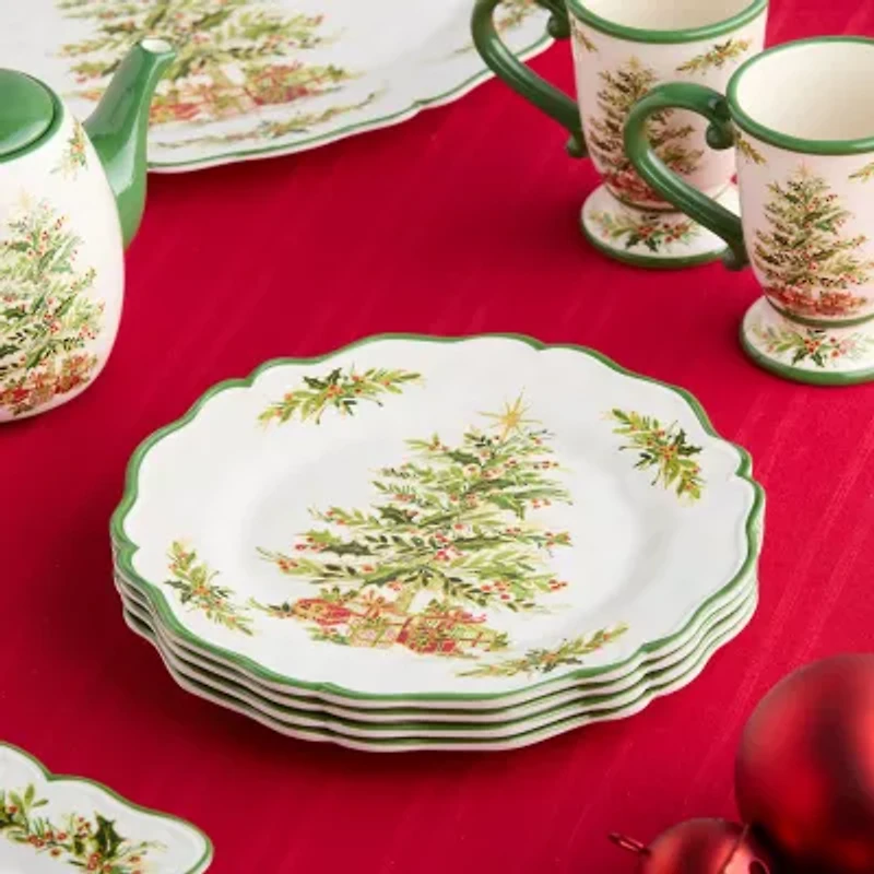 Certified International Holly Tree 4-pc. Melamine Dinner Plate