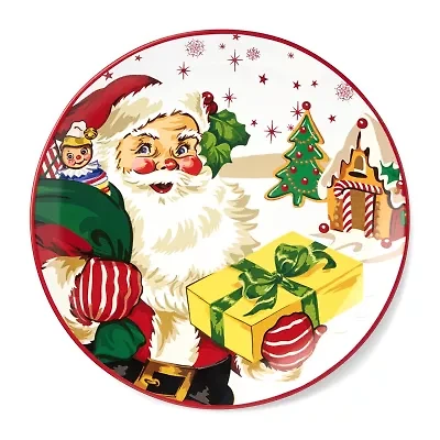 Certified International Santa'S Retro Christmas 4-pc. Ceramic Dinner Plate