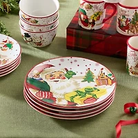 Certified International Santa'S Retro Christmas 4-pc. Ceramic Dinner Plate
