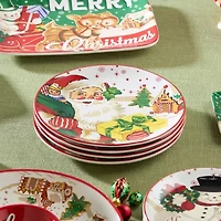 Certified International Santa'S Retro Christmas 4-pc. Ceramic Dinner Plate