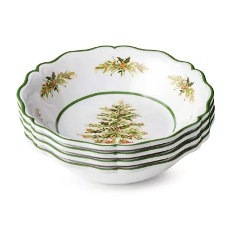 Certified International Holly Tree 4-pc. Melamine Soup Bowl