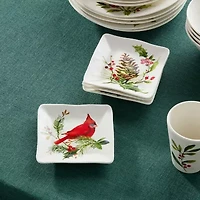 Certified International Holly And Vines 4-pc. Stoneware Appetizer Plate