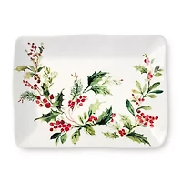 Certified International Holly And Vines Stoneware Serving Platter