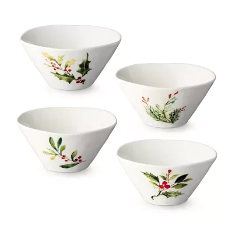 Certified International Holly And Vines 4-pc. Stoneware Ice Cream Bowl