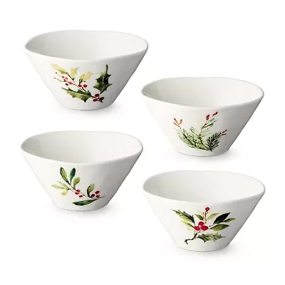 Certified International Holly And Vines 4-pc. Stoneware Ice Cream Bowl