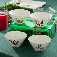 Certified International Holly And Vines 4-pc. Stoneware Ice Cream Bowl