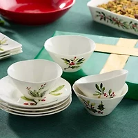 Certified International Holly And Vines 4-pc. Stoneware Ice Cream Bowl