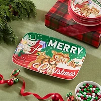Certified International Santa'S Retro Christmas Ceramic Serving Platter