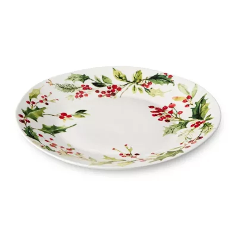 Certified International Holly And Vines Stoneware Serving Platter