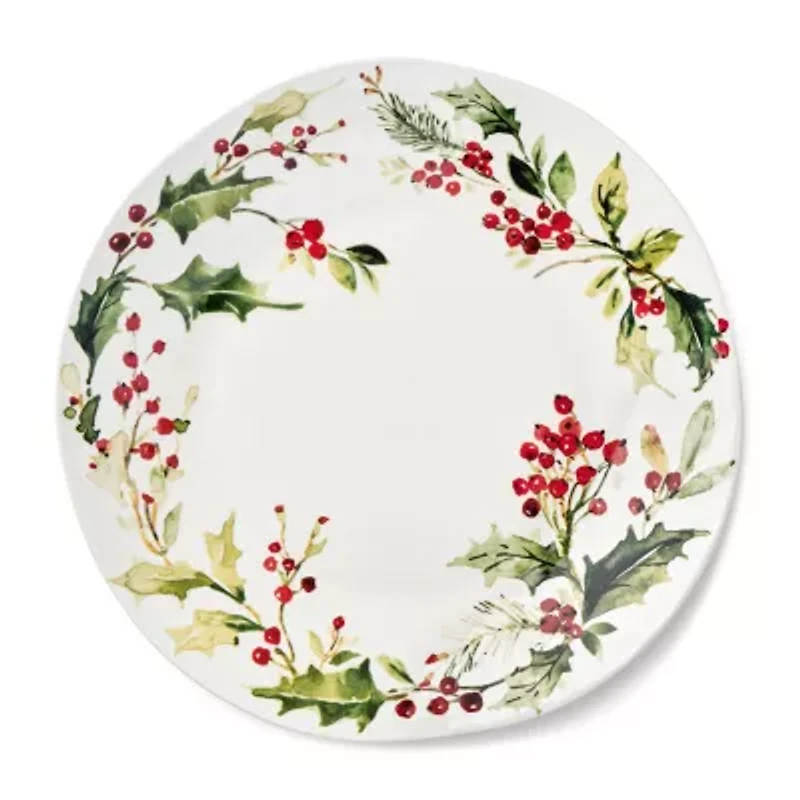 Certified International Holly And Vines Stoneware Serving Platter