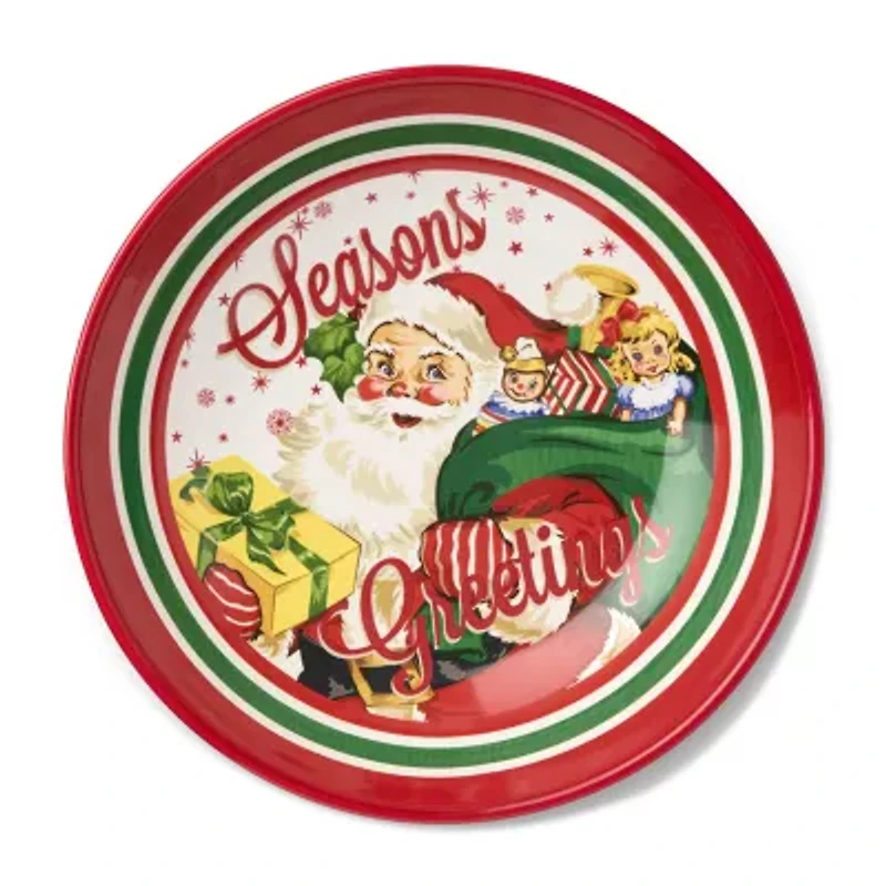 Certified International Santa'S Retro Christmas Ceramic Serving Bowl