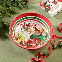 Certified International Santa'S Retro Christmas Ceramic Serving Bowl