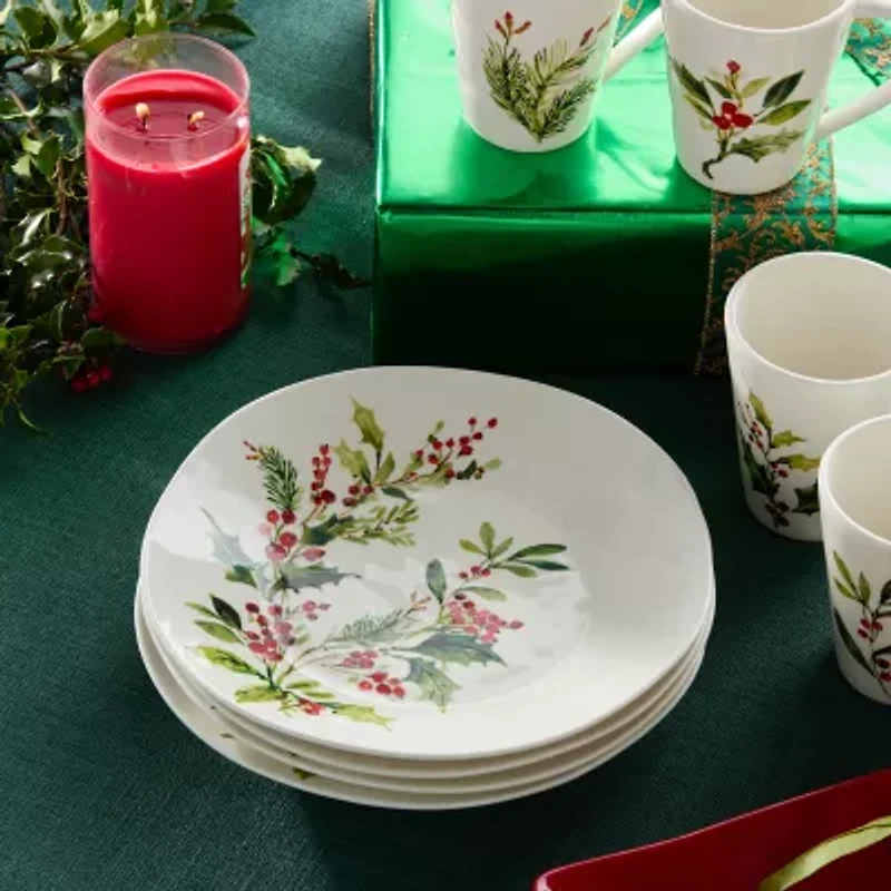 Certified International Holly And Vines 4-pc. Stoneware Dinner Plate